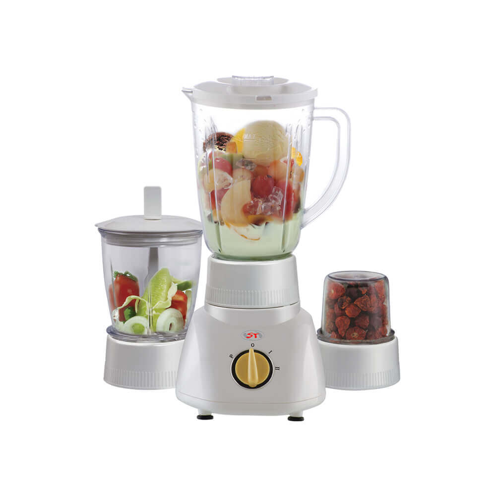 ST BLENDER/ GRINDER/ CHOPPER 3 IN 1(WHITE/BLACK) Model: STB-1202 W