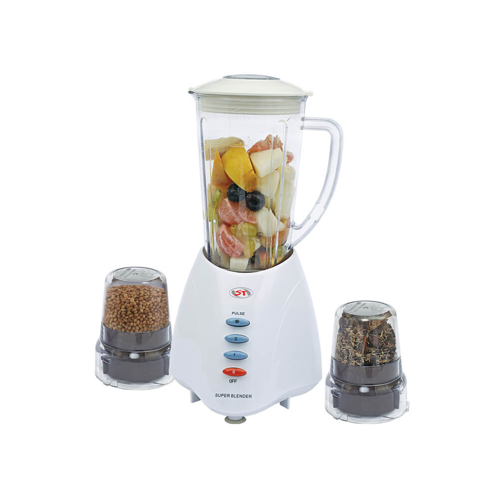 ST BLENDER/ GRINDER/ CHOPPER 3 IN 1 (WHITE/BLACK) Model: STB-1902 W